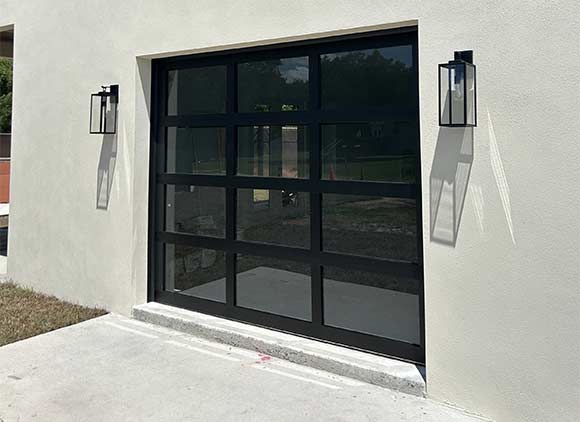 Clopay Avante Full View Aluminum with Impact Glass